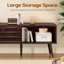 Farini Mid Century Modern TV Stand for TVs Up to 70", Wood Media Console with Storage & Cable Management for Living Room