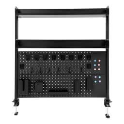 37" Clamp-on Pegboard with Accessories, No Drill Desk Shelf, 2-Tier Organizer with Hooks & Tray, Space Saving Storage Rack for Home Office & Dorm