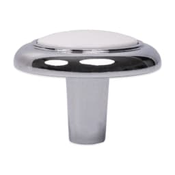 1-1/4" (32mm) (2.2oz) Classic Cabinet Knob, Chrome and White, 2 Pack