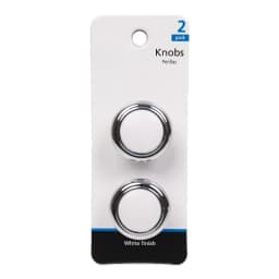 1-1/4" (32mm) (2.2oz) Classic Cabinet Knob, Chrome and White, 2 Pack