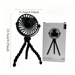 360° Rotatable Flexible Clip On Mini Fan, USB Rechargeable Strong Airflow Handheld Portable Fan for Stroller Crib Car Seat Bike Treadmill Outdoor Travel