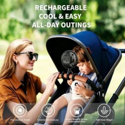 360° Rotatable Flexible Clip On Mini Fan, USB Rechargeable Strong Airflow Handheld Portable Fan for Stroller Crib Car Seat Bike Treadmill Outdoor Travel