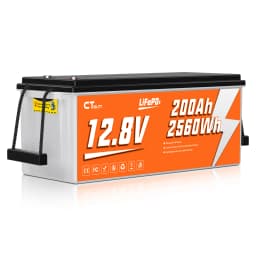 CTOLITY 2560Wh 12V 200Ah LiFePO4 RV Battery Low Temp Cutoff - Built-in 200A BMS - Deep Cycle for Camper, Trolling Motor RV