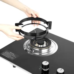 2 Burner Propane Gas Cooktop, Countertop/Recessed Tempered Glass Stove Lpg/Natural Gas Hob with Black Crystal Glass Panel