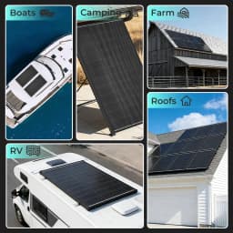 (US Stock 2-5 Days) AeternaSol 200W Solar Panel 18BB Monocrystalline IP68 24V Off Grid Solar Power System PV Module 12V Battery Charger for RV Boat Marine Camper Camping Home Shed Cabin Farm Outdoor Emergency Backup Travel Trailer Van