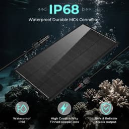 (US Stock 2-5 Days) AeternaSol 200W Solar Panel 18BB Monocrystalline IP68 24V Off Grid Solar Power System PV Module 12V Battery Charger for RV Boat Marine Camper Camping Home Shed Cabin Farm Outdoor Emergency Backup Travel Trailer Van