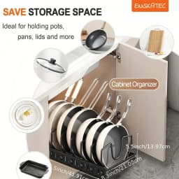 1/2pcs Cabinet Pull-Out Storage Box For Pots, Pans, Bowls, And Utensils. Sliding Lid Holder And Flat-Bottom Pan Holder For The K
