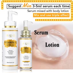 AILKE Vitamin C Set, Reduce Dark Spots, with Lightening Body Lotion, Even Tone Face Cream, Whitening Serum, Brightening Soap