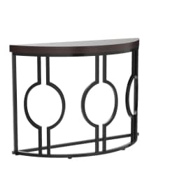Tribesigns Half Moon Console Table for Entryway, 43 Inch Industrial Semi Circle Sofa Table with Geometric Base, Wood Accent Tabl