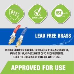 KING SMART Crimp/F1807 PEX 3/4" Full Port PEX Ball Valve; for Hot and Cold Water System; 10Pcs/Case; 80411