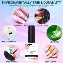Makartt Clear Blooming Gel, 15ml Soak Off Nail Lamp Gel Nail Polish Glossy Finish Long Lasting for Home Nail DIY Manicure