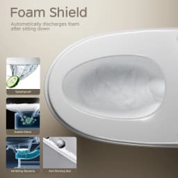Smart Toilet with Built-in Bidet, AUTO Open/Close, Warm Water Sprayer, AUTO Dual Flush, Heated Bidet Toilet Seat for Bathrooms