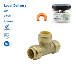 KING SMART 3/4" Push Fit * 3/4" Push Fit * 3/4" Push Fit Fitting TEE; 2Pcs/Case; 80510