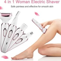 4-in-1 Painless Razor for Women] 4-in-1 Rechargeable Electric Razor for Women - Face, Nose, Legs, Underarm, Bikini Trimmer - Wet