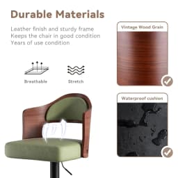 Swivel Bar Stools Set of 2 Seat Adjustable Height 24.5-33.5IN, Wooden Barstools PU Leather Upholstered Bar Chairs, Customized