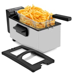 Suslas 1.5L-6L Electric Deep Fryer Stainless Steel Countertop Fryer with View Window, Adjustable Temp & Removable Basket