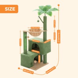 Cactus Cat Tree Small Cat Tower with Spacious Condo,Cozy Hammock,Dangling Ball,Scratching Post Cat Accessories for Indoor Cats