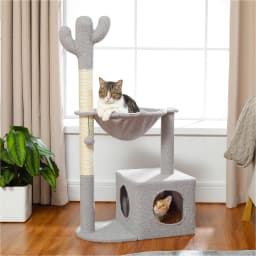 Cactus Cat Tree Small Cat Tower with Spacious Condo,Cozy Hammock,Dangling Ball,Scratching Post Cat Accessories for Indoor Cats