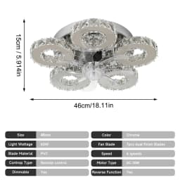 LED Ceiling Fan Lamp Chandelier Retractable Blades Pendant Fan Light Modern Decor Lustre Fixture Living Dining Room Chandelier