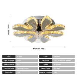LED Ceiling Fan Lamp Chandelier Retractable Blades Pendant Fan Light Modern Decor Lustre Fixture Living Dining Room Chandelier