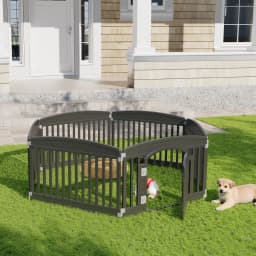 JHK Plastic Dog Playpen 6 Panel 24IN Expandable Durable Pet Fence for Medium Dogs Indoor Outdoor Folding Portable Puppy Playpen