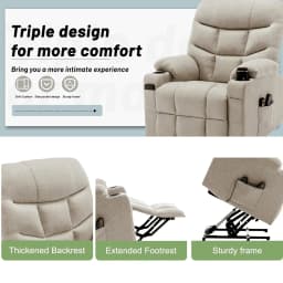 Power Recliner Chair with Massage and Heating, Electric Recliner Chair for Elderly and Adults, Power Lift Recliner with Remote C