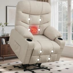 Power Recliner Chair with Massage and Heating, Electric Recliner Chair for Elderly and Adults, Power Lift Recliner with Remote C