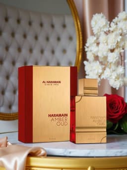 Al Haramain Amber Oud Rouge Eau De Parfum 60ml Single Bottle Sweet Amber Woody Scent Long Lasting Holiday Gift for Men Women