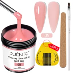 PUENTE 4Pcs/set 100g Big Volume Creamy Extension Nail Gel Clear White Pink Colors Building Gel Soak Off UV Nail Art Varnish Kit
