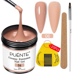 PUENTE 4Pcs/set 100g Big Volume Creamy Extension Nail Gel Clear White Pink Colors Building Gel Soak Off UV Nail Art Varnish Kit