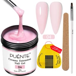 PUENTE 4Pcs/set 100g Big Volume Creamy Extension Nail Gel Clear White Pink Colors Building Gel Soak Off UV Nail Art Varnish Kit