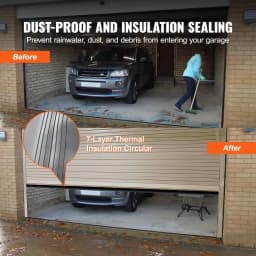 Garage Door Seals Bottom Rubber U Shape +O Ring Combination Garage Door Weather Stripping with Pre-drilled Aluminum Track Retai