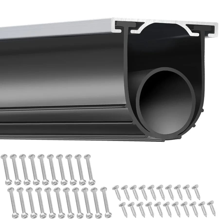 Garage Door Seals Bottom Rubber U Shape +O Ring Combination Garage Door Weather Stripping with Pre-drilled Aluminum Track Retai