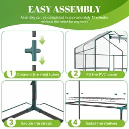 JHK 56-Inch Portable Walk-In Greenhouse with Shelf Transparent Multi-Tier Plant Growing Rack for Indoor and Outdoor Garden Patio