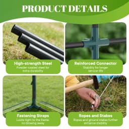 JHK 56-Inch Portable Walk-In Greenhouse with Shelf Transparent Multi-Tier Plant Growing Rack for Indoor and Outdoor Garden Patio