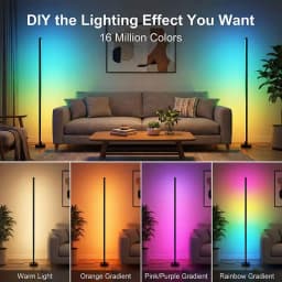 Smart LED Floor Lamp RGB Remote & APP Control Music Sync Corner Lighting Modern Mood Standing Lamp for Living Room Gaming