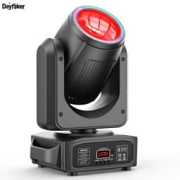 DayFlicker 200W White LED And RGB Halo 18-Facet Prism Moving Head with DMX512 14CH Sound-Activated For Disco Wedding Parties