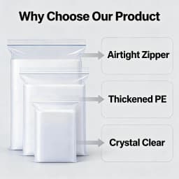 Leak Proof Bags Transparent Reusable Storage Freezer Airtight Seal for Food Fruit Veggie