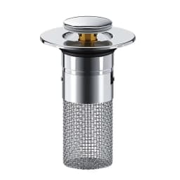 2PCS Washbasin Leak Plug, Stainless Steel Odor Proof Bouncing Core, Press Type Sink Drain, Universal Accessory for Washbasin