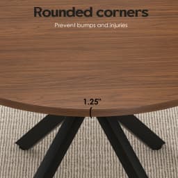 47.2" Solid Wood Round Dining Table for 4-6 People, Kitchen Table,Farmhouse Modern Wooden Table with Floor Protection Pads