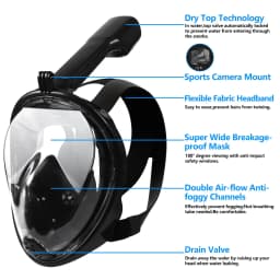 1 Set Full Face Scuba Diving Mask Anti Fog Goggles With Camera Mount Underwater Wide View Snorkel Swimming Mask Snorkling Set