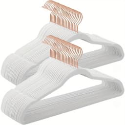 50pcs Rotating Rose Gold Velvet Hangers Non-Slip with 360° Swivel Hook Premium Designer Hangers Perfect for Coats Suits Blouses