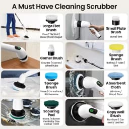 9-in-1 USB Rechargeable Electric Cleaning Brush Telescopic Handle 8 Brush Heads Multi-Surface Cleaner for Home Car