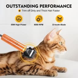 Electric Pet Clipper 55W, Professional Corded Animal Shears for Sheep Goats Dogs, Low Noise with Wooden Handle US Plug