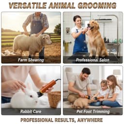 Electric Pet Clipper 55W, Professional Corded Animal Shears for Sheep Goats Dogs, Low Noise with Wooden Handle US Plug