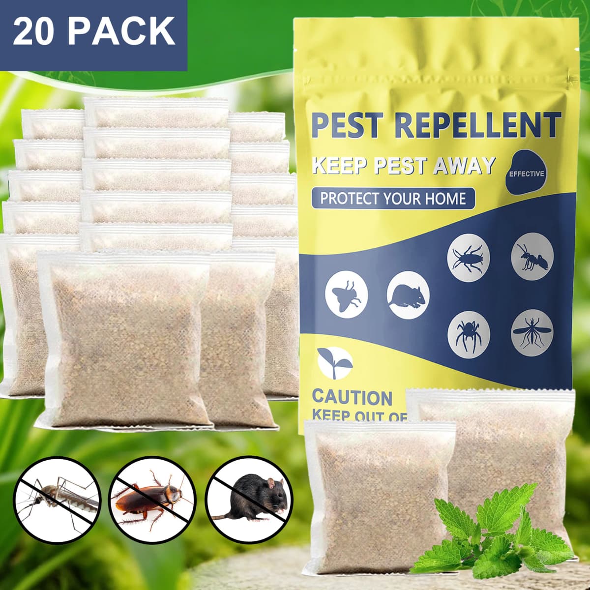 Pest Repellent Pouches, Pest Control Pouches, Rodent Repellent, Rat Deterrent,Mouse Repellent, Mice Repellent, Pest Repellent, Effectively Repel Rodents, Mosquito, Bats, Lizards, Spiders, Ants, Moths, Roaches, Silverfish-20
