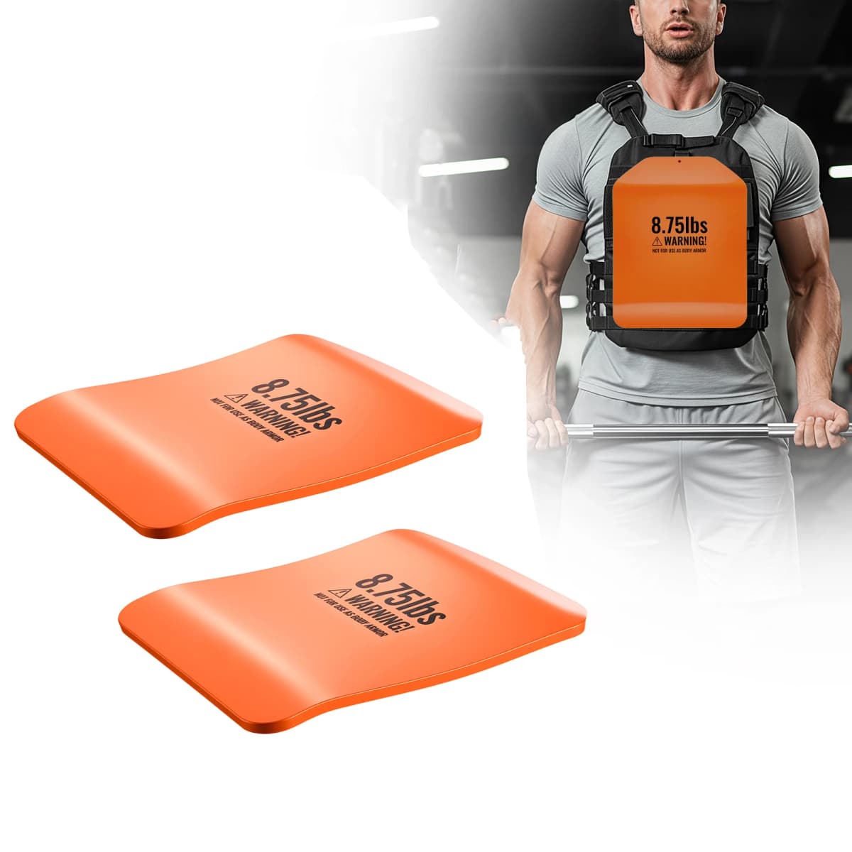 SucceBuy Curved Weight Vest Plates 5.75/8.75 LB Pairs Steel Tactical Weighted Plates for Vest for Strength Endurance Training