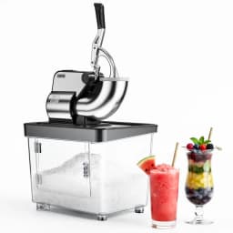 750LBS/H Commercial Ice Shaver Crusher, 4 Stainless Steel Blades 2000RPM, 350W Snow Cone Machine with 2LBS Ice Box Capacity, Electric Shaved Ice Maker for Home & Commercial Bar Cafe Party