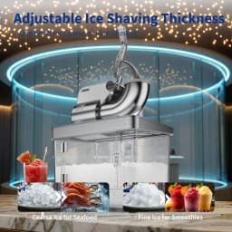 750LBS/H Commercial Ice Shaver Crusher, 4 Stainless Steel Blades 2000RPM, 350W Snow Cone Machine with 2LBS Ice Box Capacity, Electric Shaved Ice Maker for Home & Commercial Bar Cafe Party