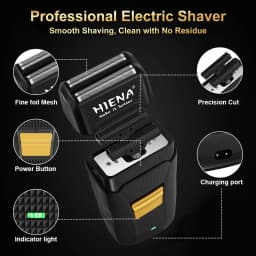 HIENA Professional Hair Clipper Set Cordless Barber Clippers with R-Type Adjustable Blade Hair Trimmer and Electric Foil shaver
